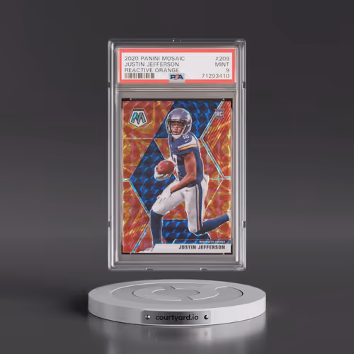 2020 Panini Mosaic #209 Justin Jefferson - Reactive Orange (PSA 9 MINT)