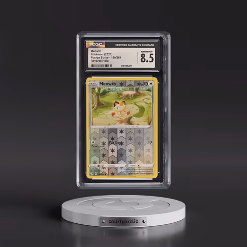 2019 Fusion Strike #199/264 Meowth - Reverse Holo (CGC 8.5 NM-MT+)