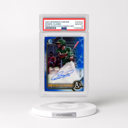 2022 Bowman Chrome Prospect Autographs #CPADC Denzel Clarke - Hta Choice Refractor (PSA 10 GEM MINT)
