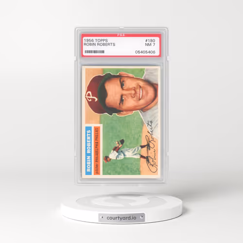 1956 Topps #180 Robin Roberts - Gray Back (PSA 7 NM)
