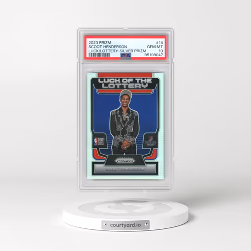 2023 Panini Prizm Luck of the Lottery #14 Scoot Henderson - Silver Prizm (PSA 10 GEM MINT)