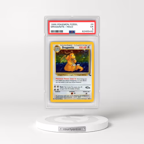 1999 Pokémon Fossil #4 Dragonite - Holo (PSA 5 EX)