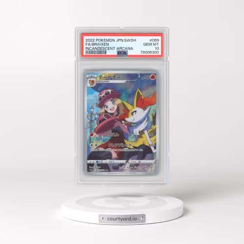 2022 Pokémon Sword & Shield Incandescent Arcana #069 Braixen - Full Art (PSA 10 GEM MINT)