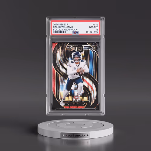 2024 Panini Select #114 Caleb Williams - Black & Red Shock (PSA 8 NM-MT)