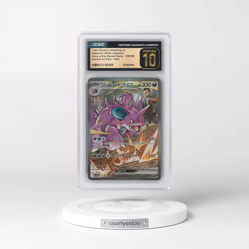 2025 Pokémon SV10-Glory of Team Rocket #126 Team Rocket's Nidoking EX - Holo Special Art Rare (CGC 1