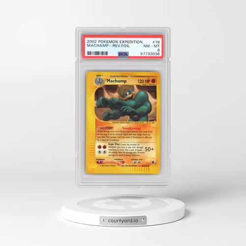 2002 Pokémon Expedition #16 Machamp - Reverse Foil (PSA 8 NM-MT)