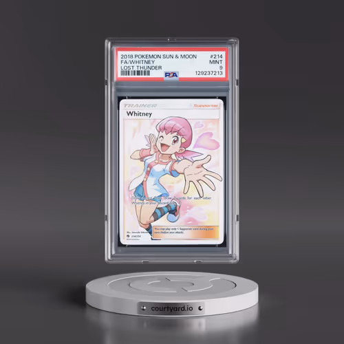 2018 Pokémon Sun & Moon Lost Thunder #214 Whitney - Full Art (PSA 9 MINT)