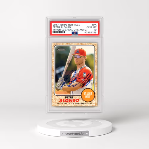 2017 Topps Heritage Minor League Real One Autographs #PA Peter Alonso (PSA 10 GEM MINT)