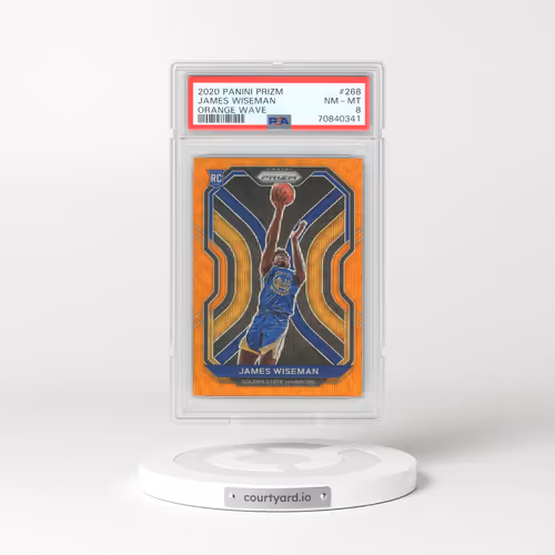2020 Panini Prizm #268 James Wiseman - Orange Wave (PSA 8 NM-MT)