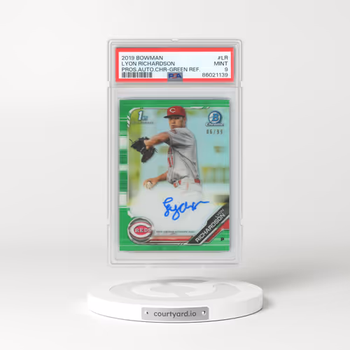 2019 Bowman Prospect Autographs Chrome #LR Lyon Richardson - Green Refractor (PSA 9 MINT)