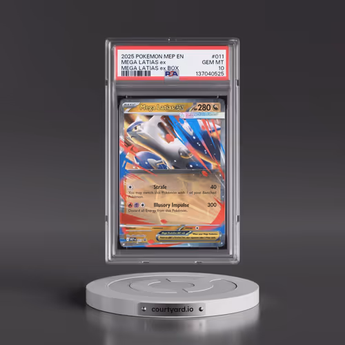 2025 Pokémon Mep EN-Me Black Star Promo #011 Mega Latias EX - Holo Mega Latias EX Box (PSA 10 GEM MI