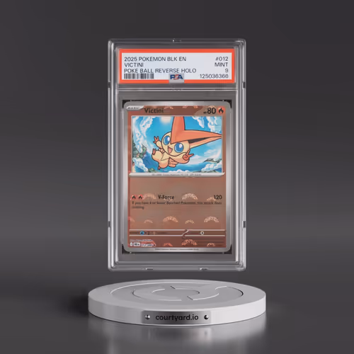 2025 Pokémon Blk EN-Black Bolt #012 Victini - Reverse Holo Poke Ball (PSA 9 MINT)