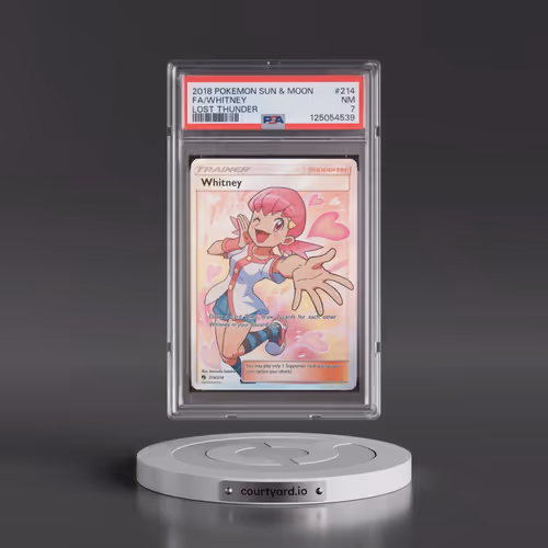 2018 Pokémon Sun & Moon Lost Thunder #214 Whitney - Full Art (PSA 7 NM)