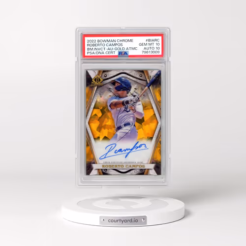 2022 Bowman Chrome Bowman Invicta #BIARC Roberto Campos - Autograph-Gold Atomic (PSA 10 GEM MINT)