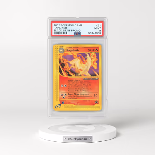 2002 Pokémon Game Promo #51 Rapidash - Black Star-Pokemon Center NY (PSA 9 MINT)