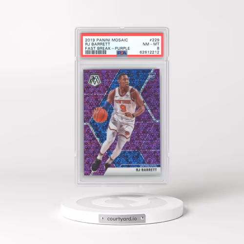 2019 Panini Mosaic #229 RJ Barrett - Fast Break-Purple (PSA 8 NM-MT)