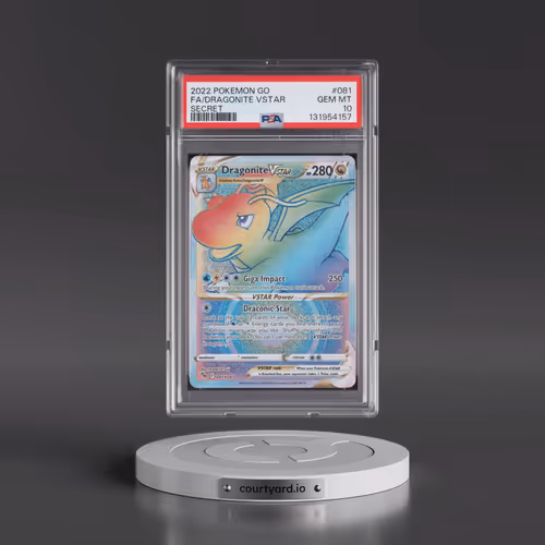 2022 Pokémon Go #081 Dragonite Vstar - Full Art Secret (PSA 10 GEM MINT)