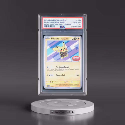 2024 Pokémon SV-P Promo #154 Pikachu in Batik Shirt - Pikachu's Indonesia Journey Campaign (PSA 10 G