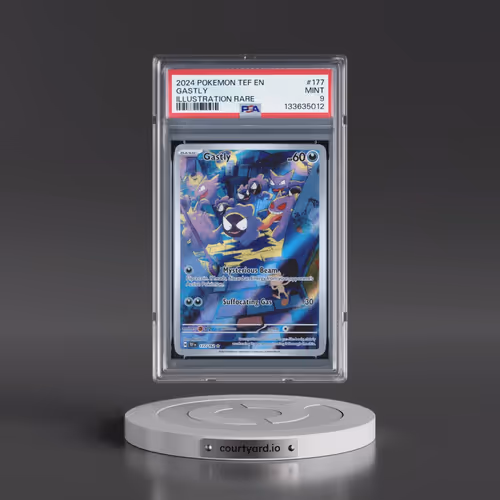 2024 Pokémon Tef EN-Temporal Forces #177 Gastly - Illustration Rare (PSA 9 MINT)
