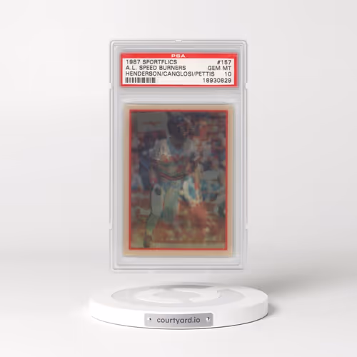 1987 Sportflics #157 A.L. Speed Burners - Henderson/Canglosi/Pettis (PSA 10 GEM MINT)