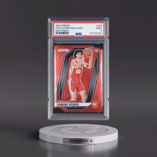 2024 Panini Prizm #265 Zaccharie Risacher - Red Prizm (PSA 9 MINT)