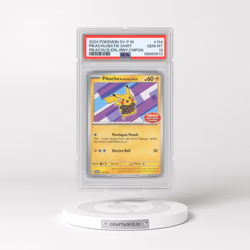 2024 Pokémon SV-P Promo #154 Pikachu in Batik Shirt - Pikachu's Indonesia Journey Campaign (PSA 10 GEM MINT)