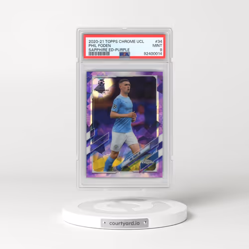 2020 Topps Chrome UEFA Champions League Sapphire Edition #34 Phil Foden - Purple (PSA 9 MINT)