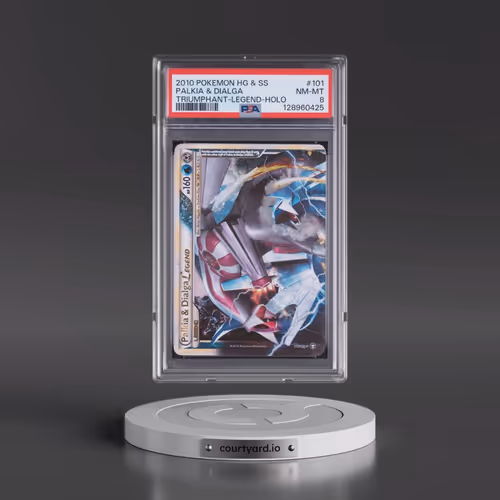 2010 Pokémon Heartgold & Soulsilver Triumphant #101 Palkia & Dialga Legend - Holo (PSA 8 NM-MT)