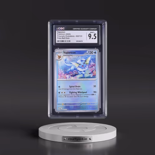 2025 Pokémon Pre EN-Prismatic Evolutions #022 Vaporeon - Reverse Holo Poke Ball (CGC 9.5 MINT+)