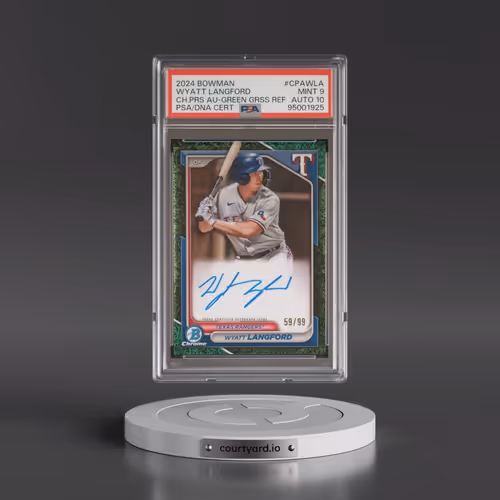 2024 Bowman Chrome Prospect Autographs #CPAWLA Wyatt Langford - Green Grass Refractor (PSA 9 MINT)