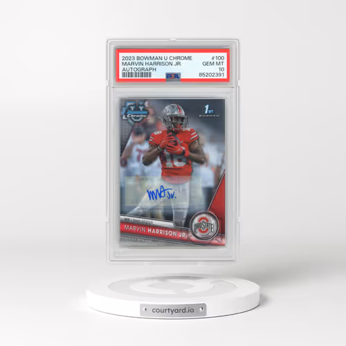 2023 Bowman University Chrome #100 Marvin Harrison Jr. - Autograph (PSA 10 GEM MINT)