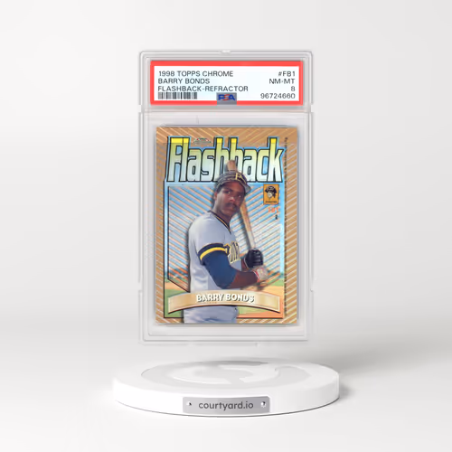 1998 Topps Chrome Flashback #FB1 Barry Bonds - Refractor (PSA 8 NM-MT)