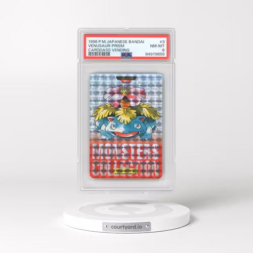 1996 Pokémon Bandai Carddass Vending #3 Venusaur-Prism (PSA 8 NM-MT)