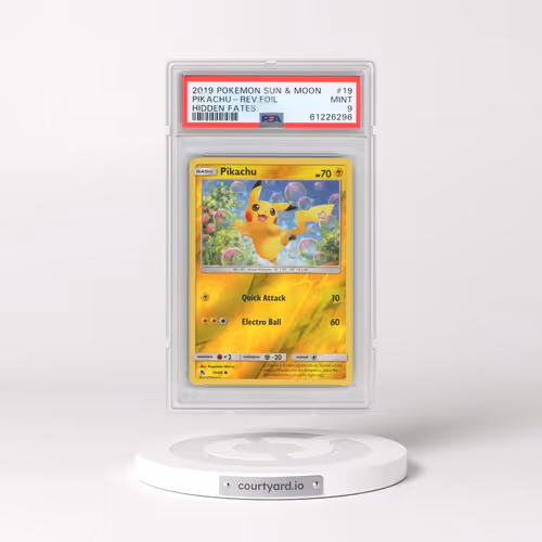 2019 Pokémon Sun & Moon Hidden Fates #19 Pikachu - Reverse Foil (PSA 9 MINT)