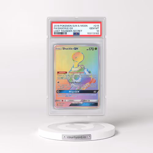 2018 Pokémon Sun & Moon Lost Thunder #215 Shuckle GX - Holo Full Art Secret (PSA 10 GEM MINT)