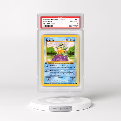 1999 Pokémon Game #63 Squirtle - 1st Edition (PSA 8 NM-MT)
