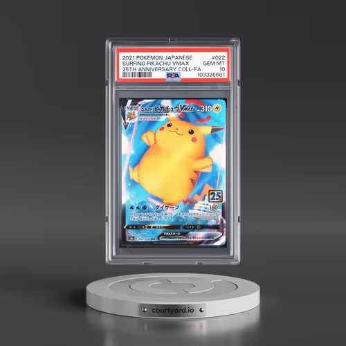 2021 Pokémon 25th Anniversary Collection #022 Surfing Pikachu Vmax - Full Art (PSA 10 GEM MINT)