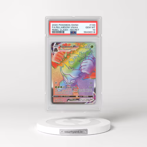 2020 Pokémon Sword & Shield Rebel Clash #193 Rillaboom Vmax - Full Art Secret (PSA 10 GEM MINT)