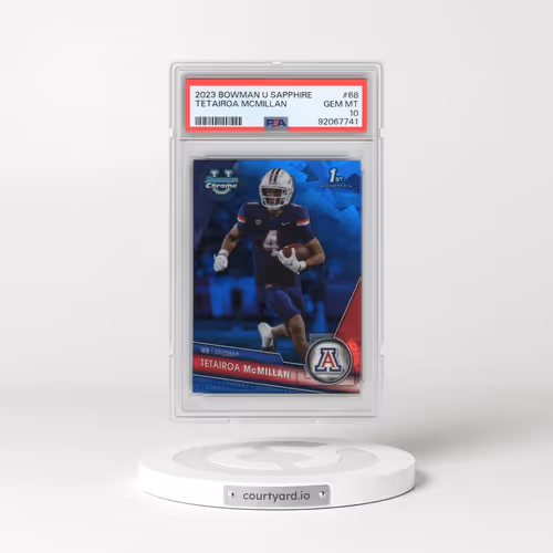 2023 Bowman University Chrome Sapphire #68 Tetairoa Mcmillan (PSA 10 GEM MINT)