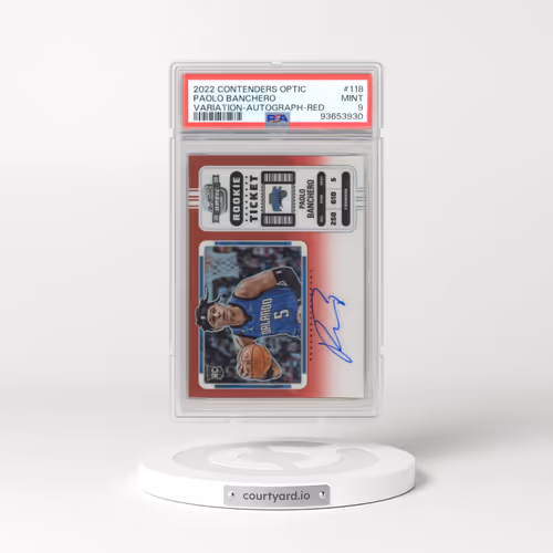 2022 Panini Contenders Optic #118 Paolo Banchero - Variation-Autograph-Red (PSA 9 MINT)