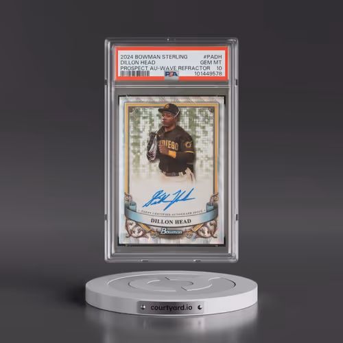 2024 Bowman Sterling Prospect Autographs #PADH Dillon Head - Wave Refractor (PSA 10 GEM MINT)