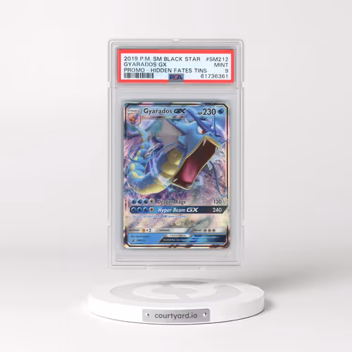 2019 Pokémon SM Black Star Promo #SM212 Gyarados GX - Holo Hidden Fates Tins (PSA 9 MINT)