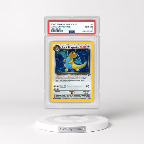 2000 Pokémon Rocket #5 Dark Dragonite - No Holo (PSA 8 NM-MT)