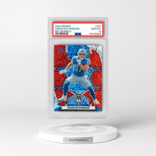 2022 Panini Mosaic #287 Aidan Hutchinson - Red Sparkle (PSA 10 GEM MINT)
