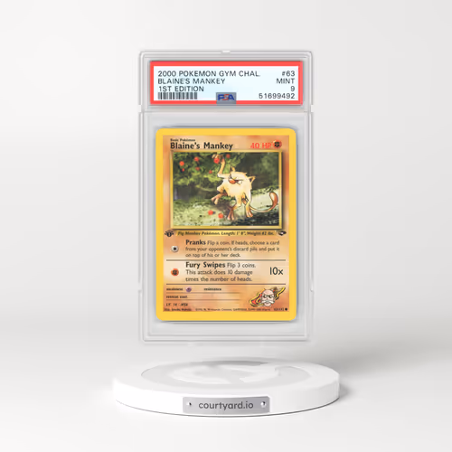 2000 Gym Challenge #63 Blaine's Mankey - 1st Edition (PSA 9 MINT)
