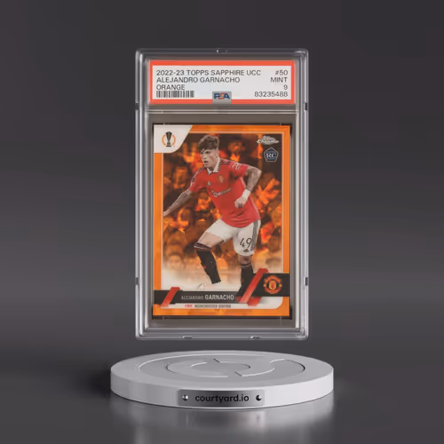 2022-23 Topps Chrome Sapphire Edition UEFA Club Competitions #50 Alejandro Garnacho - Orange (PSA 9