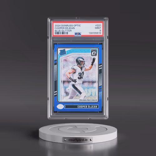 2024 Panini Donruss Optic #221 Cooper Dejean - Blue Glitter (PSA 9 MINT)