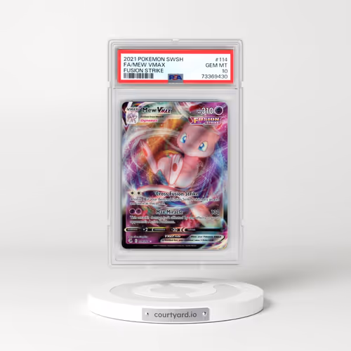 2021 Pokémon Sword & Shield Fusion Strike #114 Mew Vmax - Full Art (PSA 10 GEM MINT)