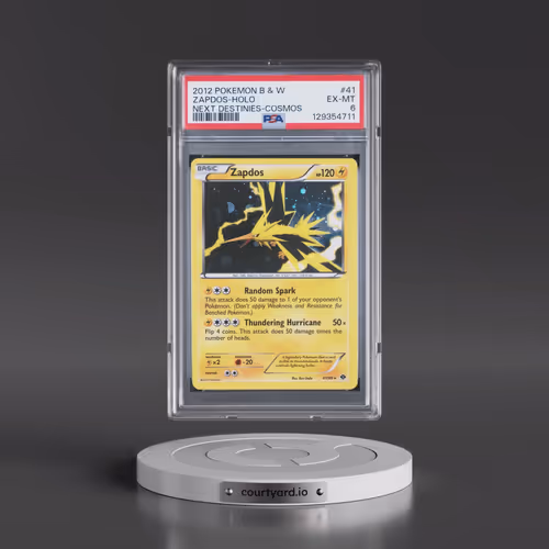 2012 Pokémon Black & White Next Destinies #41 Zapdos - Holo Cosmos (PSA 6 EX-MT)