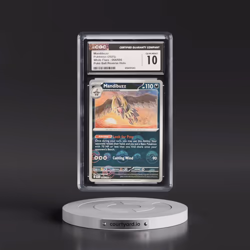 2025 White Flare - WHT EN #064/086 Mandibuzz - Reverse Holo Poké Ball (CGC 10 GEM MINT)